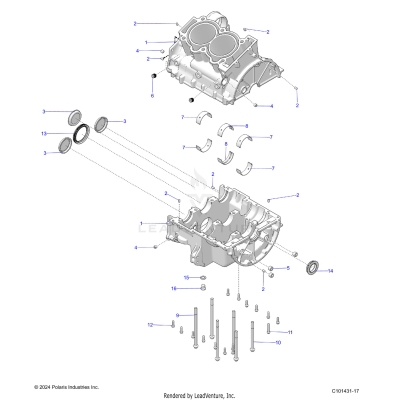 ENGINE, CRANKCASE - A25SVE95PG (C101431-17)
