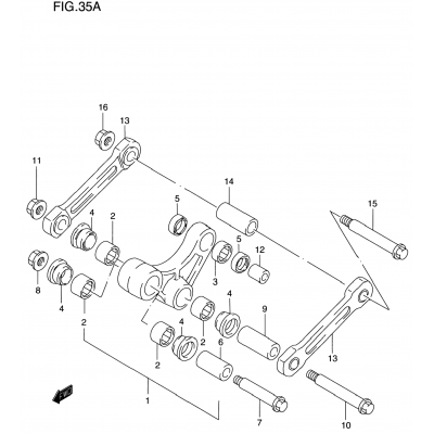 REAR CUSHION LEVER (MODEL W/X)