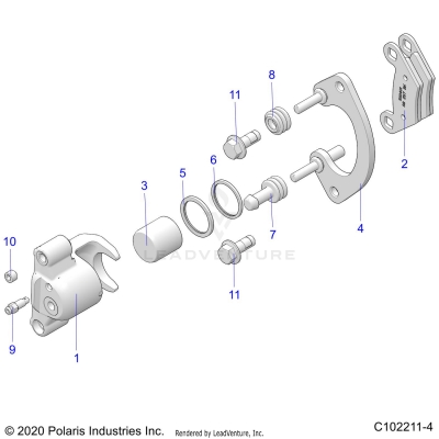 BRAKES, REAR CALIPER - A25SYY95AH (C102211-4)