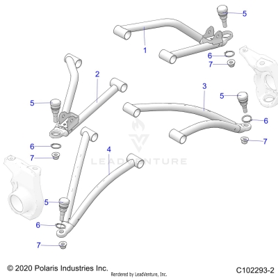 SUSPENSION, A-ARMS - A25SHE57CP/EP (C102293-2)