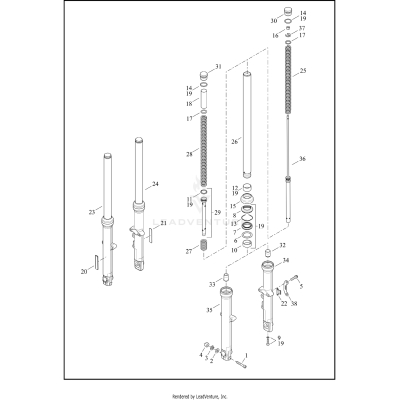 FORK, FRONT - XL883L, XL1200C