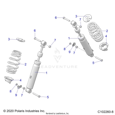 SUSPENSION, FRONT SHOCK - A25SHD57A9 (C102260-8)