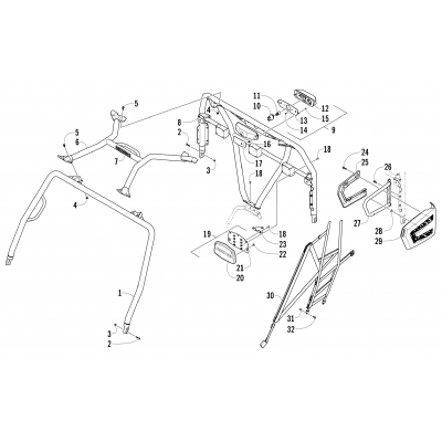 ROPS AND TAILLIGHT ASSEMBLY