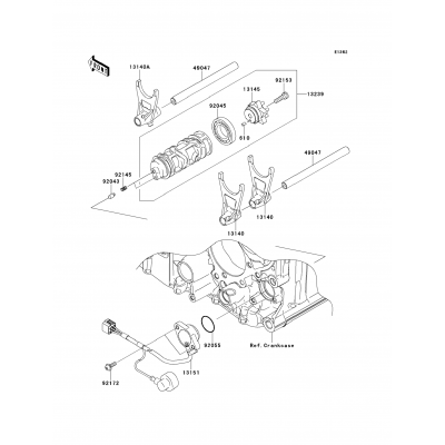 Gear Change Drum/Shift Fork(s)