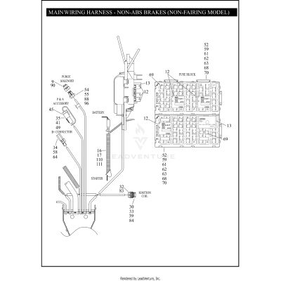 MAIN WIRING HARNESS - NON-ABS BRAKES (NON-FAIRING MODELS) (3 OF 5)