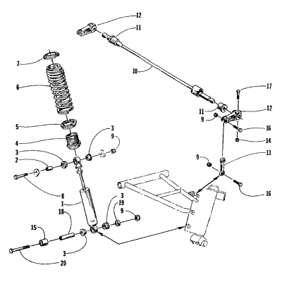 SHOCK ABSORBER AND SWAY BAR ASSEMBLY