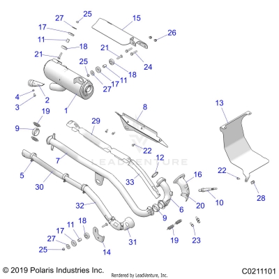 ENGINE, EXHAUST - A23SDE57K4 (C0211101)