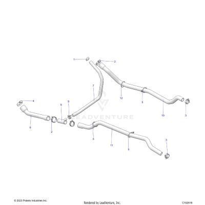 ENGINE, COOLING SYSTEM, HOSES - A25SJE57CP/EP (C102518)
