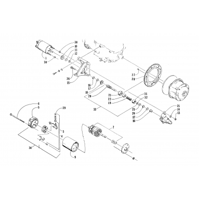 ELECTRIC START - STARTER MOTOR ASSEMBLY