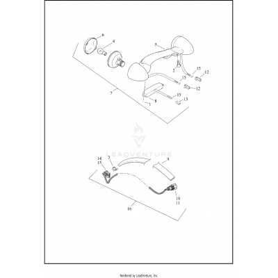 TAIL LAMP AND TURN SIGNALS, REAR - FLHTK, FLHTKL, FLTRU (HDI)