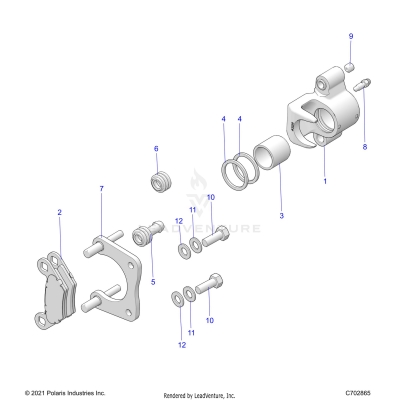 BRAKES, REAR CALIPER - A24SHD57A9 (C702865)