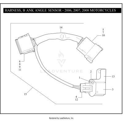 HARNESS, BANK ANGLE SENSOR FOR 2006, 2007 & 2008 MOTORCYCLES