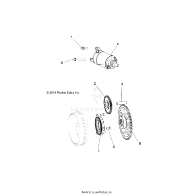 ENGINE, STARTER DRIVE - A17DAH57A5 (49ATVSTARTER15ACE570)