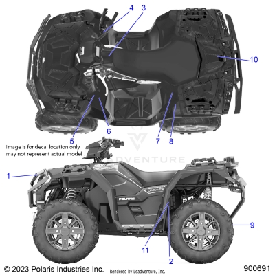 BODY, DECALS, STANDARD - A25SXZ85A9/AM/AP (900691)