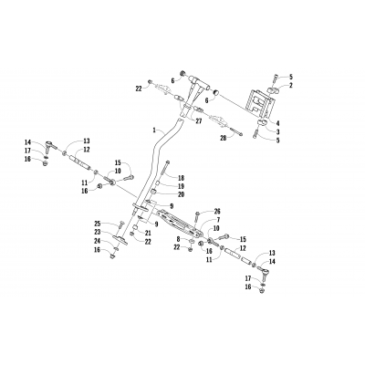 STEERING POST AND TIE ROD ASSEMBLY