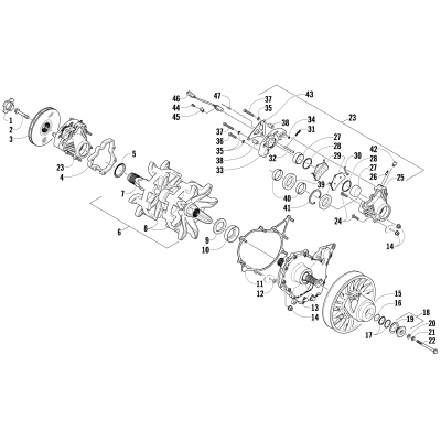 DRIVE TRAIN SHAFT AND BRAKE ASSEMBLIES