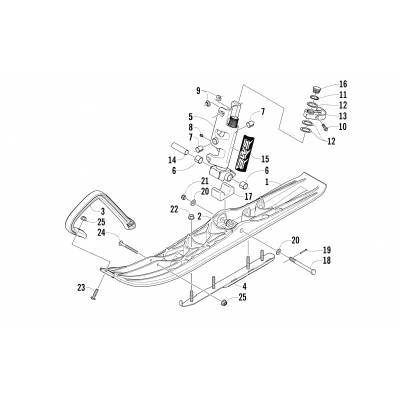 SKI AND SPINDLE ASSEMBLY