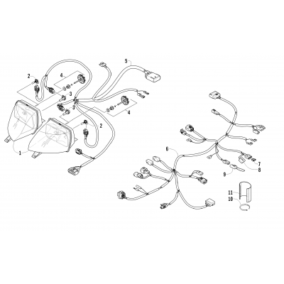 HEADLIGHT AND WIRING ASSEMBLIES