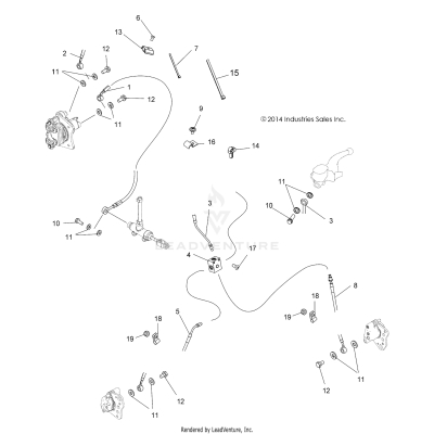 BRAKES, BRAKE LINES - A17SJE57AU (49ATVBRAKELINE1570SPTR)