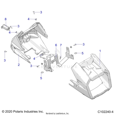 BODY, HEADLIGHT POD - A23SDE57K4 (C102240-4)
