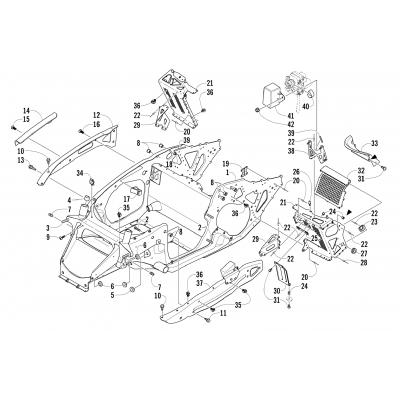 FRONT FRAME AND FOOTREST ASSEMBLY