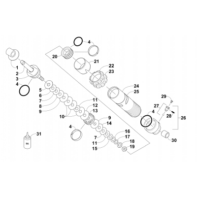 REAR SUSPENSION FRONT ARM SHOCK ABSORBER