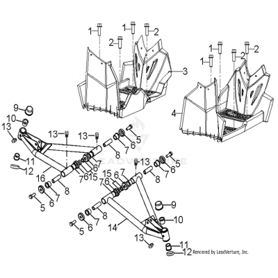 CHASSIS, A-ARM and FOOTREST - A25YFA11N5 (A00049)