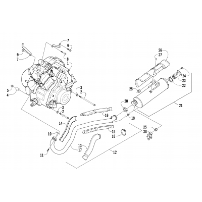 ENGINE AND EXHAUST