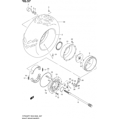 RIGHT REAR WHEEL (MODEL W/X/Y)