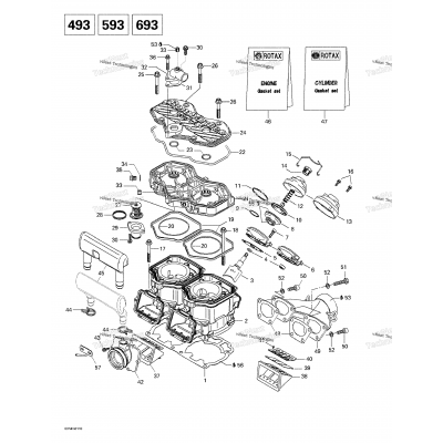 Cylinder, Exhaust Manifold, Reed Valve