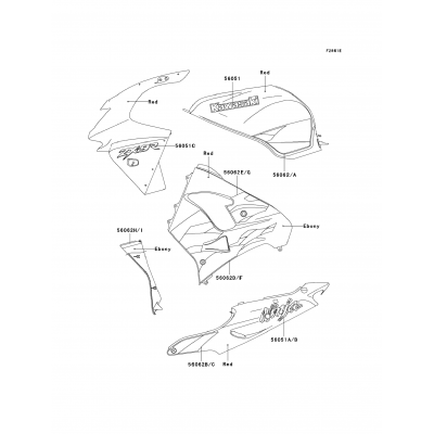 Decals (Red/Ebony)(ZX900-C2)