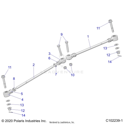 STEERING, TIE RODS - A23SDE57K4 (C102239-1)