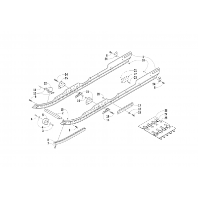 SLIDE RAIL AND TRACK ASSEMBLY