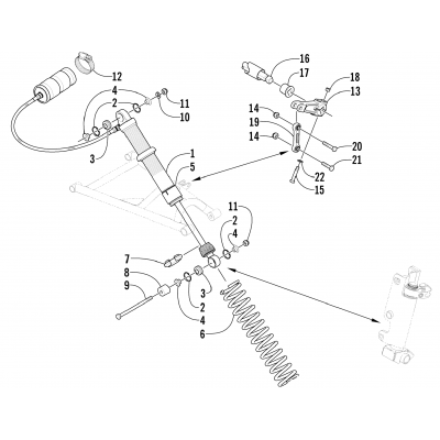 SHOCK ABSORBER AND SWAY BAR ASSEMBLY