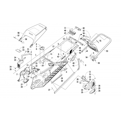 TUNNEL, REAR BUMPER, AND SNOWFLAP ASSEMBLY