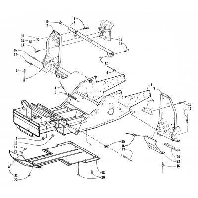 FRONT FRAME AND FOOTREST ASSEMBLY