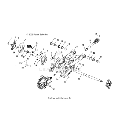SWING ARM, REAR/GEARCASE MOUNTING - A06CD32AA/AB/AC (4999201699920169C09)