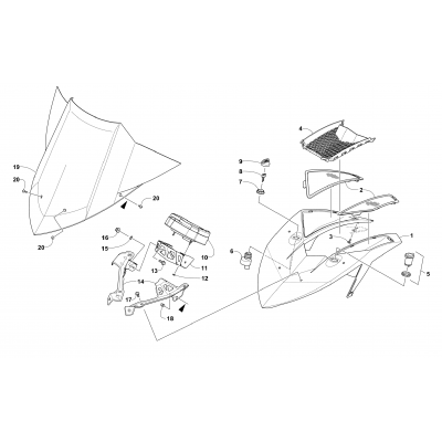 WINDSHIELD AND INSTRUMENTS ASSEMBLIES