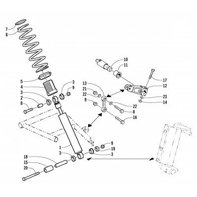 SHOCK ABSORBER AND SWAY BAR ASSEMBLY