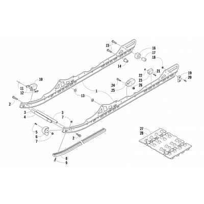 SLIDE RAIL AND TRACK ASSEMBLY