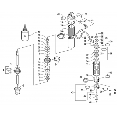 REAR SUSPENSION FRONT ARM SHOCK ABSORBER