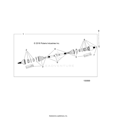 DRIVE TRAIN, REAR DRIVE SHAFT - A17SDE57N2/A57N2 (100699)
