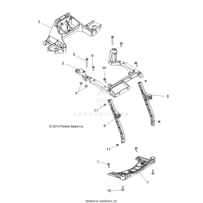 BODY, FRONT RACK SUPPORT - A19SVS95CR/ER [49ATVRACKMTG14SCRAM]