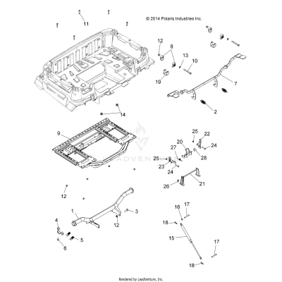 BODY, REAR BOX FRAME AND PIVOT - A19SWE57B1 (49ATVBOX15570X2)