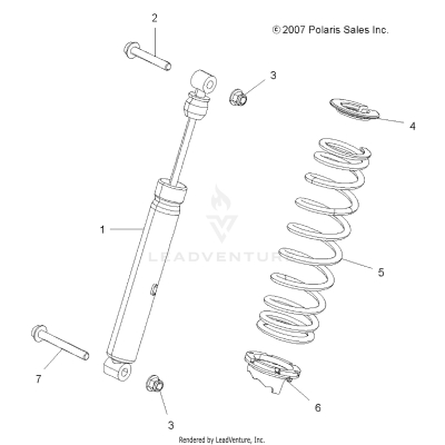 SUSPENSION, SHOCK, REAR - A19SYE95BV [49ATVSHOCKRR7043874]