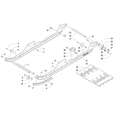 SLIDE RAIL AND TRACK ASSEMBLY