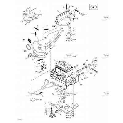 Engine Support And Muffler (670)