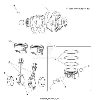 ENGINE, CRANKSHAFT and PISTON - A19SYE85BH (49ATVCRANKSHAFT12SPTRGEPS850)