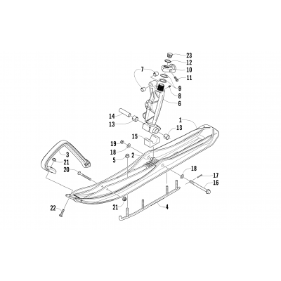 SKI AND SPINDLE ASSEMBLY