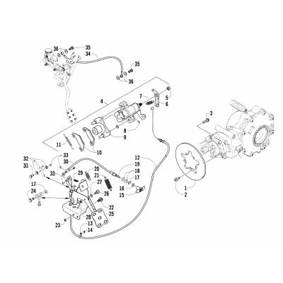 REAR AND PARKING BRAKE ASSEMBLY